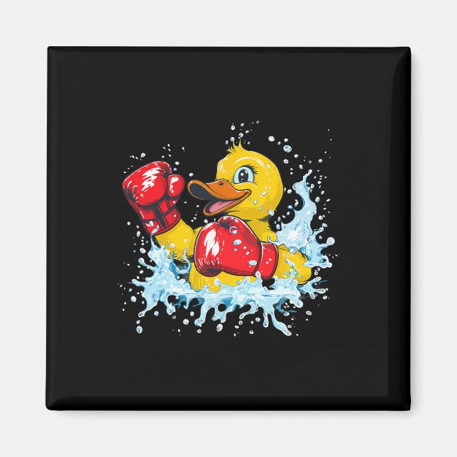 Boxer-Gummiente mit Boxhandschuhen Kickboxen Fu Magnet (Vorne)