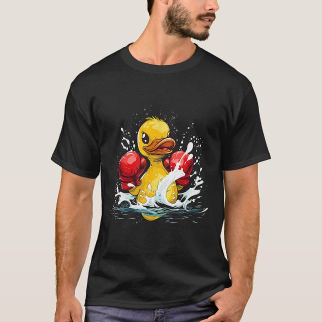 Boxer-Gummiente mit Boxhandschuhen Kickboxen Fu T-Shirt (Vorderseite)