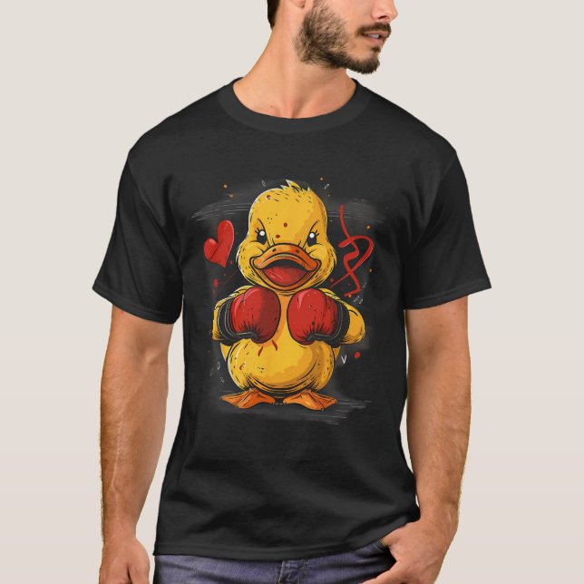 Boxer-Gummiente mit Boxhandschuhen Kickboxen Fu T-Shirt (Vorderseite)