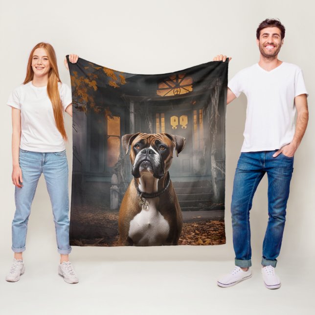 Boxer Halloween Beängstigend Fleecedecke (Beispiel)