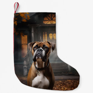 Boxer Halloween Beängstigend Kleiner Weihnachtsstrumpf