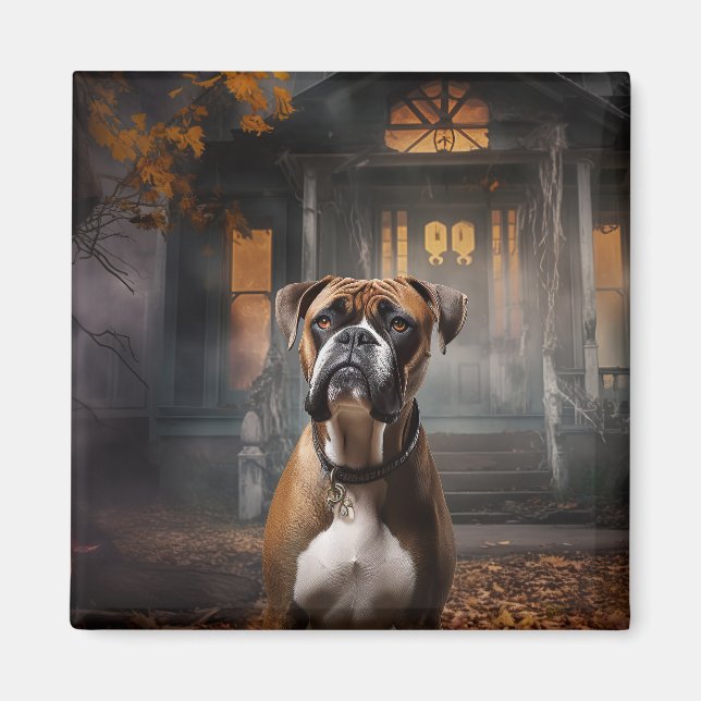 Boxer Halloween Beängstigend Magnet (Vorne)