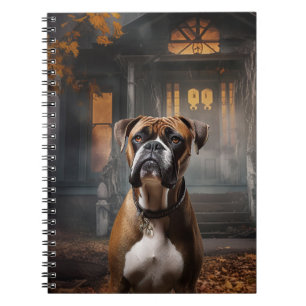 Boxer Halloween Beängstigend Notizblock