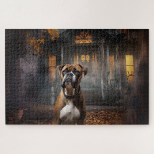 Boxer Halloween Beängstigend Puzzle