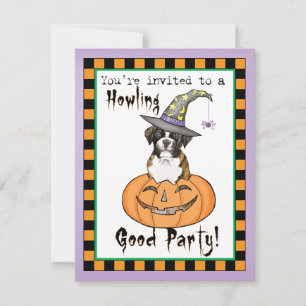 Boxer Halloween Einladung