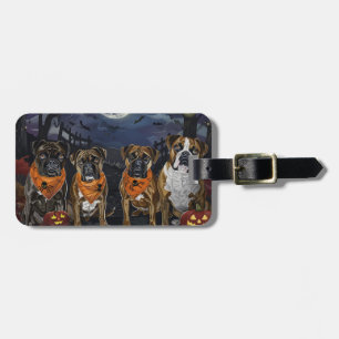 Boxer Halloween Gruselig Gepäckanhänger