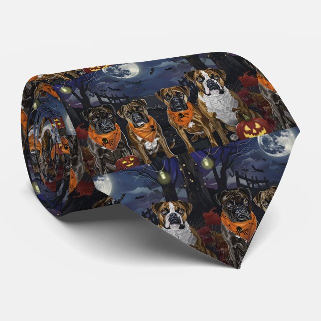Boxer Halloween Gruselig Krawatte (Gerollt)