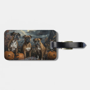 Boxer Halloween Nacht Hunde-Spaß Gepäckanhänger