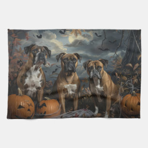 Boxer Halloween Night Doggy Delight Geschirrtuch