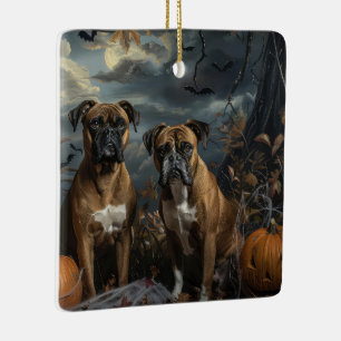 Boxer Halloween Night Doggy Delight Keramikornament