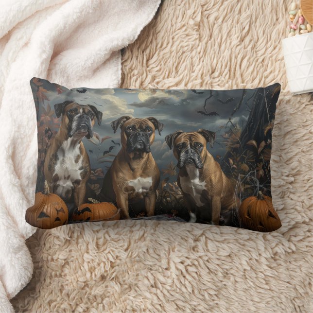 Boxer Halloween Night Doggy Delight Lendenkissen (Decke)