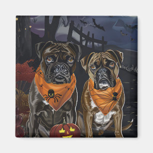 Boxer Halloween Spooky Magnet