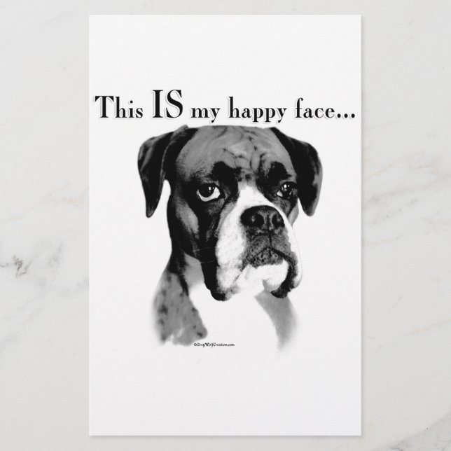 Boxer Happy Face Briefpapier (Vorderseite)