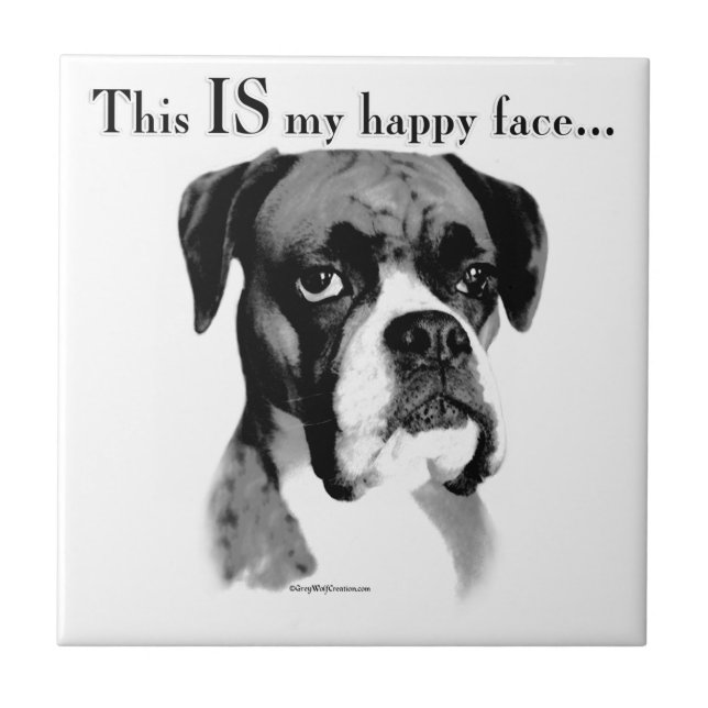 Boxer Happy Face Fliese (Vorderseite)