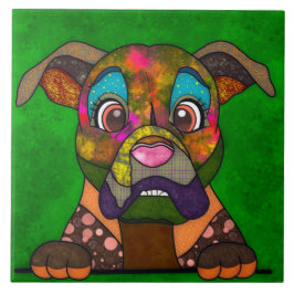 Boxer hässlicher Hund Gesicht Keramik Fliesen