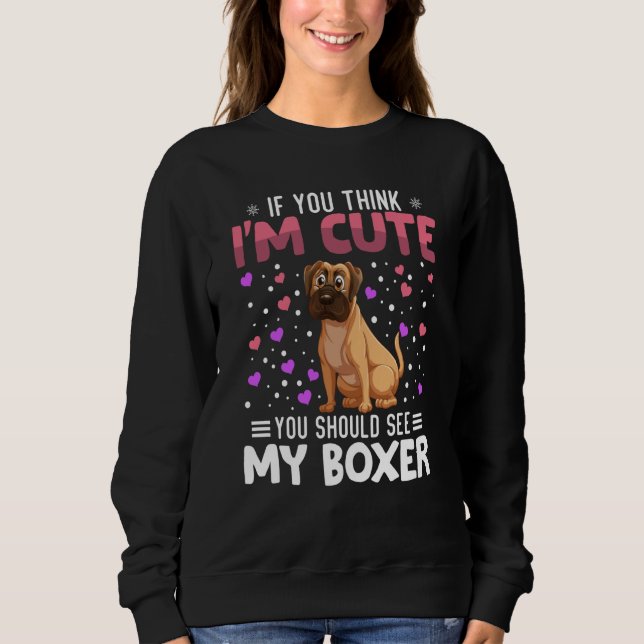 Boxer Heart Valentine's Day Animal For Womens Kids Sweatshirt (Vorderseite)