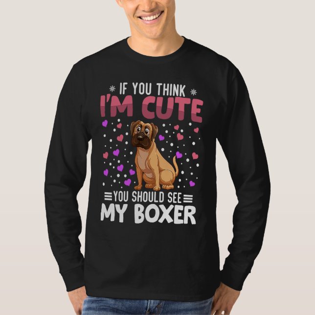 Boxer Heart Valentine's Day Animal For Womens Kids T-Shirt (Vorderseite)