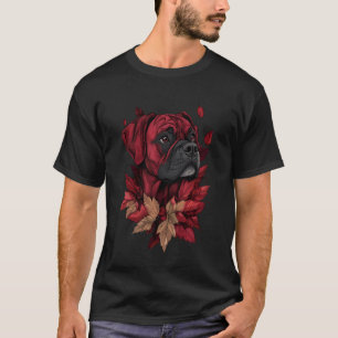 Boxer Herbstblätter fallen Hund Boxer Mutter T-Shirt