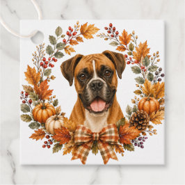 Boxer Herbstkranz Geschenkanhänger