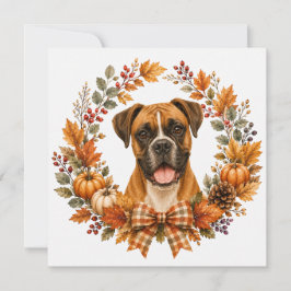 Boxer Herbstkranz Mitteilungskarte