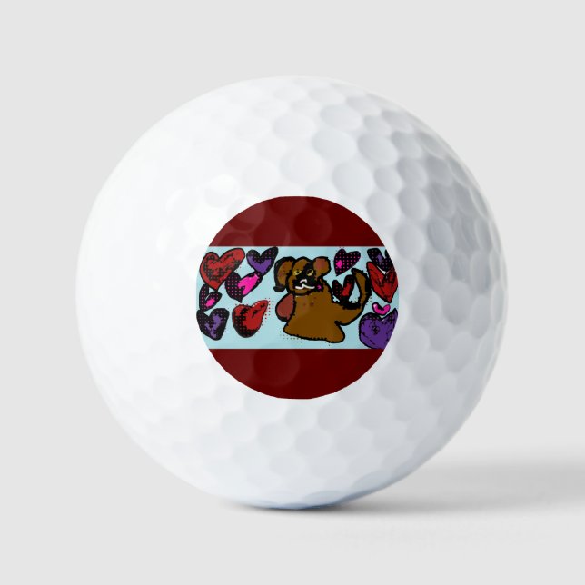 Boxer Hört Zwei-Tonen-Kaffee-Tasse Holzkastenschil Golfball (Vorderseite)