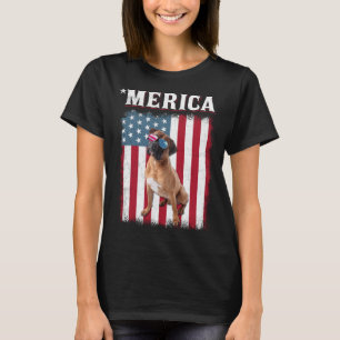 Boxer Hund Amerikanische Flagge Hund 4. Juli T-Shirt