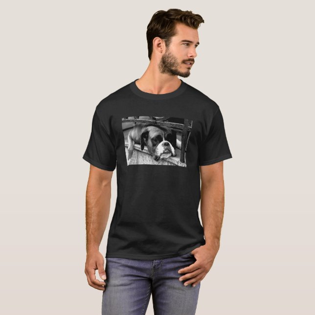 Boxer Hund auf Windows-Mikrofonanleitung T-Shirt (Vorne ganz)
