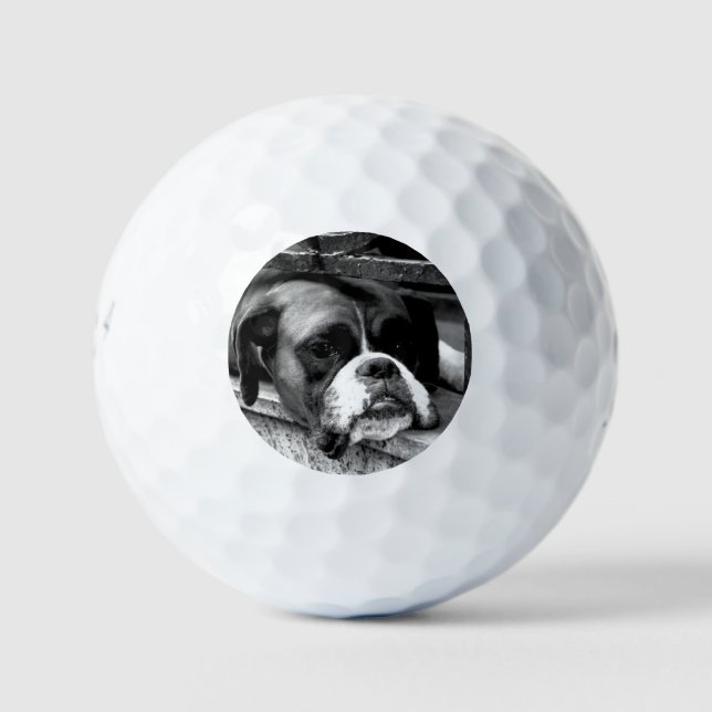Boxer Hund auf Windows sein6 gbcna Golfball (Vorderseite)