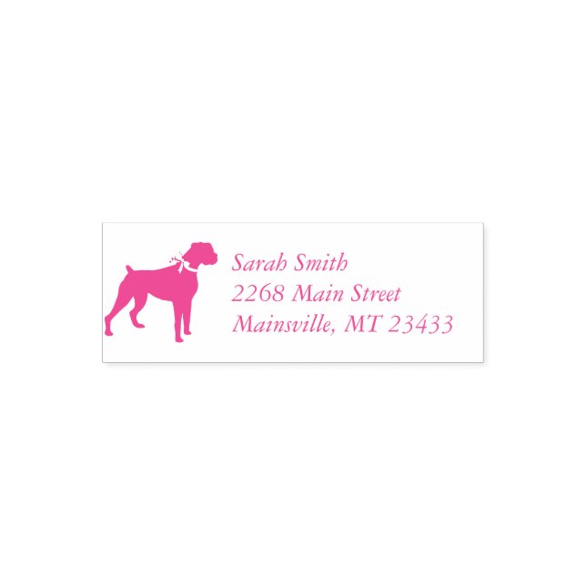 Boxer Hund Baby Dusche Puppy Pink Girl Permastempel (Design)