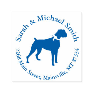 Boxer Hund Baby Dusche Welpe Blue Boy Permastempel