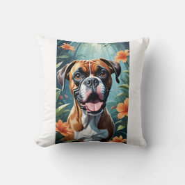Boxer Hund Blume Kissen