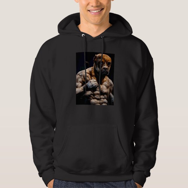 Boxer-Hund-Bodybuilder Hoodie (Vorderseite)