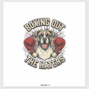 Boxer Hund boxt die Hasser aus Lustiges T-Shirt De Aufkleber
