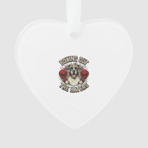Boxer-Hund boxt die Hasser aus Lustiges T-Shirt De Ornament
