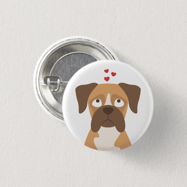 Boxer-Hund-Button-Pin, Boxer-Hund-Pin, Boxer-Liebh Button (Vorne & Hinten)
