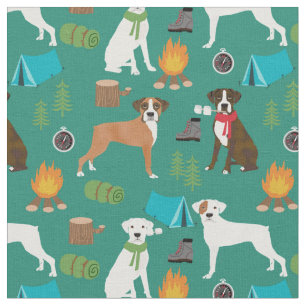 Boxer-Hund-Camping Stoff