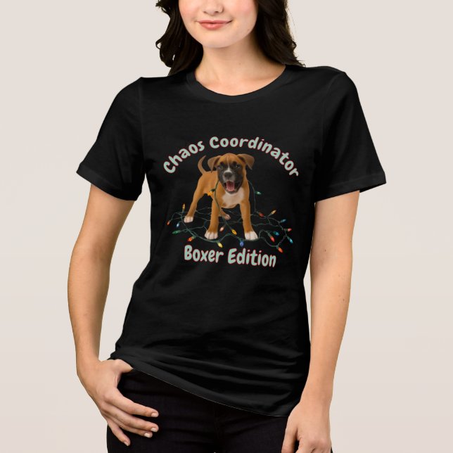Boxer-Hund-Chaos-Koordinator Tri-Blend Shirt (Vorderseite)