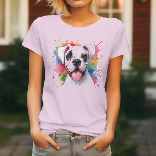 Boxer Hund Farb Splash T-Shirt