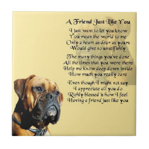 Boxer-Hund - Freund-Gedicht-Fliese Fliese