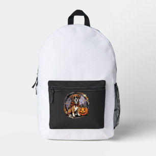 Boxer-Hund Halloween-Kürbis-Sublimation Bedruckter Rucksack
