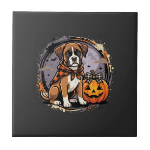 Boxer-Hund Halloween-Kürbis-Sublimation Fliese