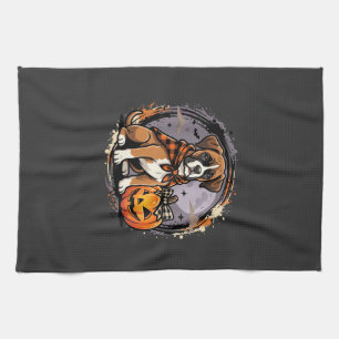 Boxer-Hund Halloween-Kürbis-Sublimation Geschirrtuch
