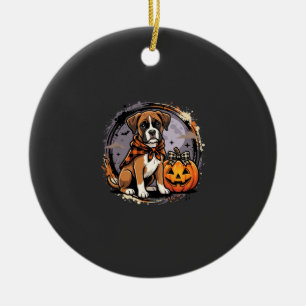 Boxer-Hund Halloween-Kürbis-Sublimation Keramik Ornament