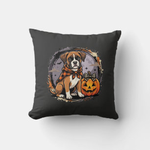 Boxer-Hund Halloween-Kürbis-Sublimation Kissen