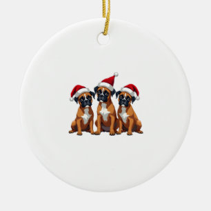Boxer-Hund hässlicher Sweater Weihnachtslicht Xmas Keramik Ornament