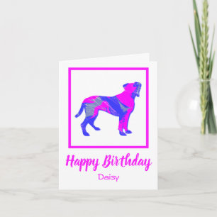 Boxer-Hund Hot Pink Lustige Geburtstagskarte Karte