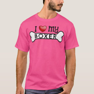 Boxer Hund I Liebe mein Boxer Dog Knochen T-Shirt