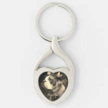 Boxer-Hund im Vintage-Stil Metall-Herz-Anhänger