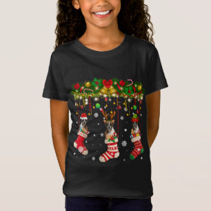 Boxer Hund in Sock Xmas Reindeer Santa ELF Dog Paj T-Shirt