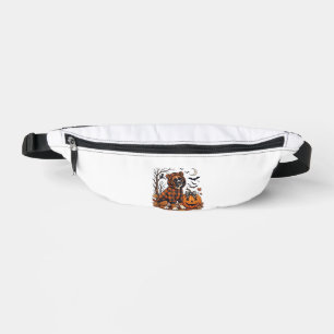 Boxer-Hund Karo-Hoodie Halloween-Kürbis Fledermäus Bauchtasche